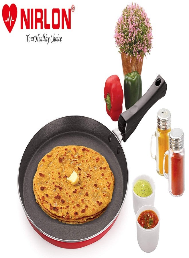 Nirlon Aluminum Non Stick Flat Dosa/Roti Tawa with Bakelite Handle 29.5cm[3 mm_Classic FT13] - Image 5